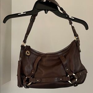 Bally Dark Brown Leather Shoulder Bag